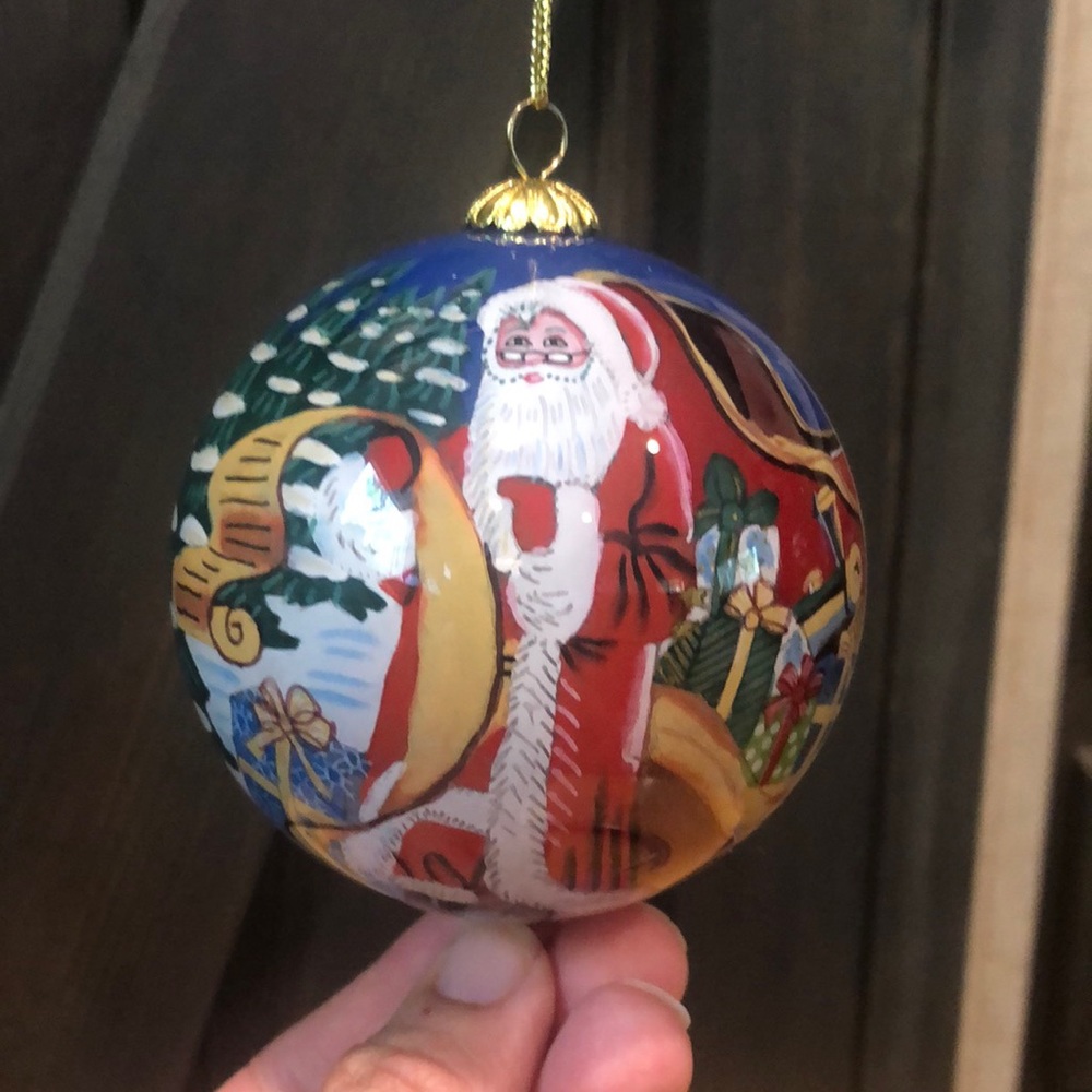 2004 Li Bien Hand Painted Santa Ornament